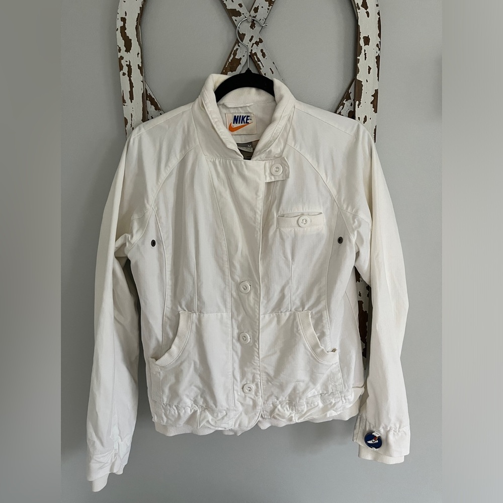 Vintage‎ 1970’s Nike White Heavyweight Detroit Style Jacket Size Medium